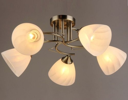 Люстра потолочная пятирожковая Мелодия Света Е27 220В Медь фото Люстра потолочная пятирожковая Мелодия Света Е27 220В Медь картинка